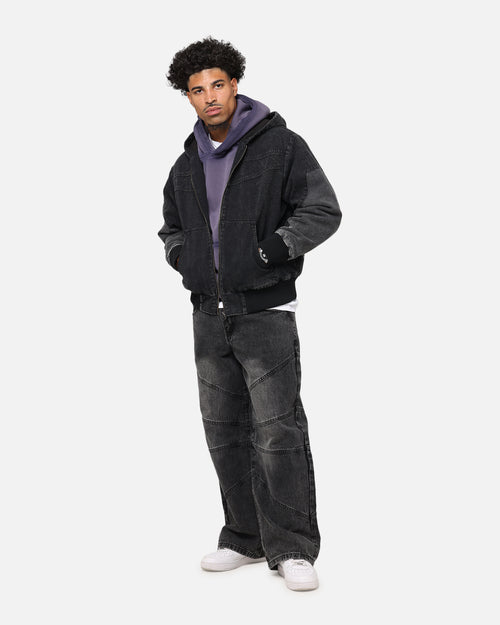 Saint Morta Hooded Workwear Jacket Black/Grey