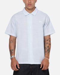 X-Large Oxford Script Button Up Shirt Light Blue