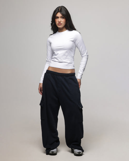 American Thrift Women's Fitted Long Sleeve T-Shirt White