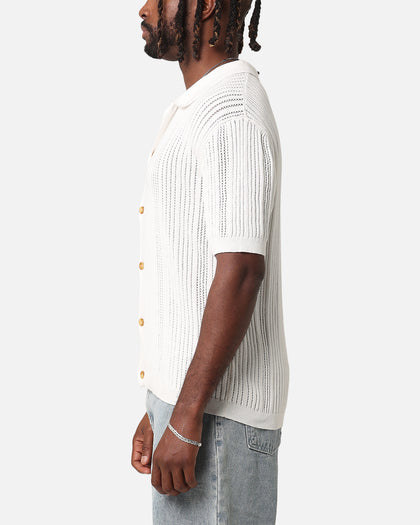 XXIII Elliot Knit Button Up Shirt White