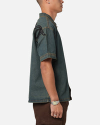 Saint Morta Gothic Noir Button Up Shirt Light Blue