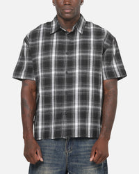 Saint Morta Paradise Studios Button Up Shirt Black Plaid