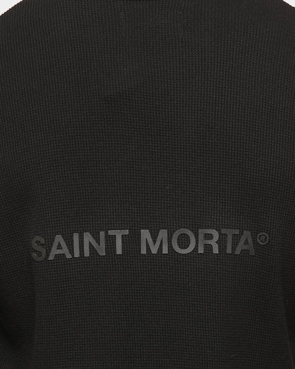 Saint Morta Men's Icon Waffle Long Sleeve T-Shirt Black/Black
