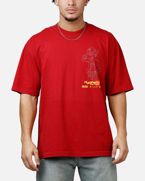 Hypland X One Piece Luffy King T-Shirt Burgundy