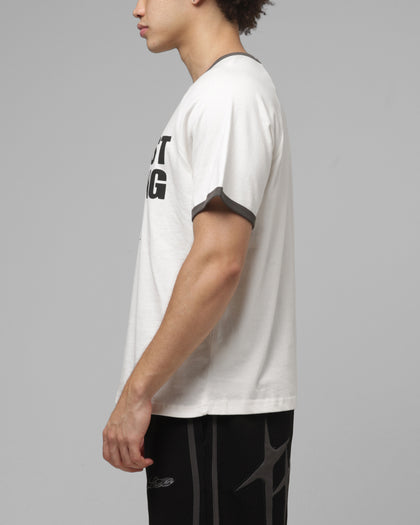 Loiter Live Fast Ringer T-Shirt Off White