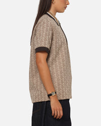 Lacoste Monogram Classic Fit Polo T-Shirt Crossiant/Cookie