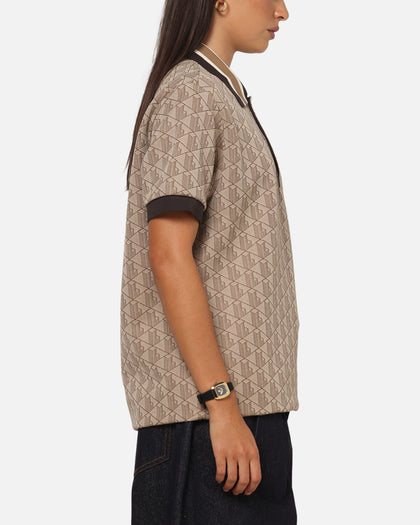 Lacoste Monogram Classic Fit Polo T-Shirt Crossiant/Cookie