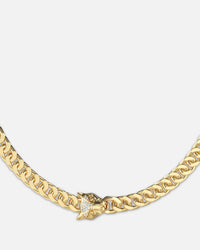 Guess Mainline Panther 21" Crystal Gold Necklace Gold