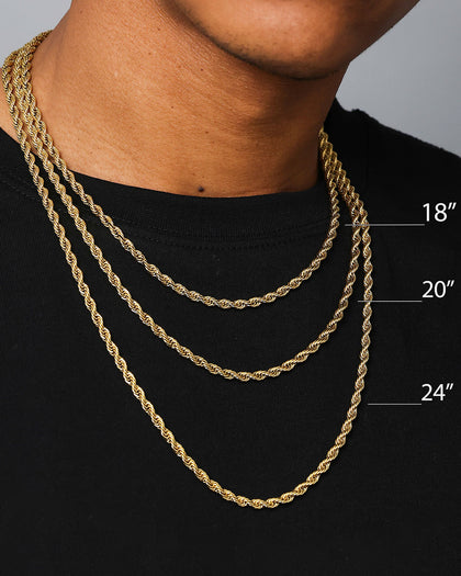 Saint Morta 4.3mm Smooth Cut Cuban Chain Gold