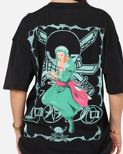 73Studio X One Piece Zoro Vintage T-Shirt Off Black