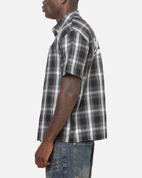 Saint Morta Paradise Studios Button Up Shirt Black Plaid