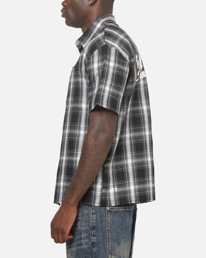 Saint Morta Paradise Studios Button Up Shirt Black Plaid