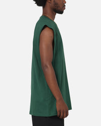 Carre Panelled Muscle T-Shirt Green