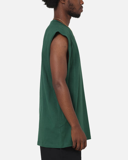 Carre Panelled Muscle T-Shirt Green