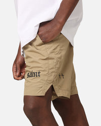 Saint Morta Gothic Nylon Shorts Tan