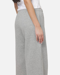 Nike Women's Studio Fleece Medium Weight Mid-Rise Wide-Leg Pants Dark Grey Heather