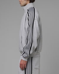 Loiter Hybrid Track Quarter Zip Grey Marle