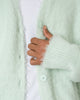 MNML Fuzzy Cardigan Sweater Mint