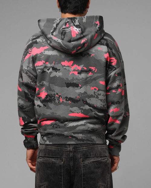 Loiter Hybrid Patch Zip Hoodie Black Camo