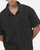 Saint Morta Graves Short Sleeve Button Up T-Shirt Black Shadow