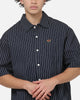 Carre Grid Short Sleeve Button Up Shirt Vintage Navy/Ecru Pinstripe