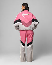 Loiter Hybrid Track Jacket Pink/Grey