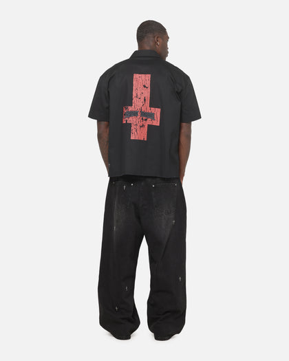 Saint Morta Saints Marked Button Up Shirt Washed Black