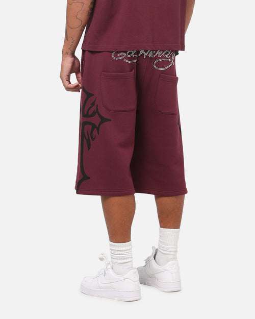 Ed Hardy Trinity Baggy Sweat Shorts Plum