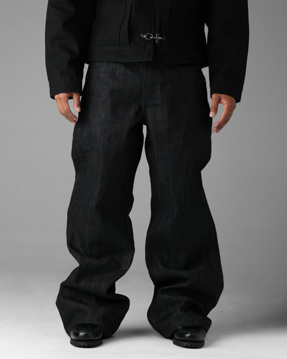 Loiter Selvedge Denim Boot Cut Jeans Black