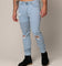 Saint Morta Men's Index Distressed Biker Jeans Light Blue