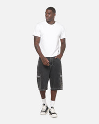X-Large Eagle Baggy Cargo Denim Shorts Washed Black