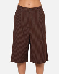Carre Heritage Pleated Shorts Brown