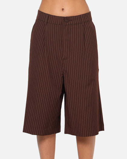Carre Heritage Pleated Shorts Brown