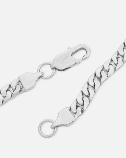 Saint Morta Flat Faced Curb Chain White Gold