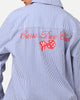 Carre Dice Club Long Sleeve Button Up Shirt Pinstripe