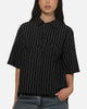 Ed Hardy Eagle Button Up Shirt Black Pinstripe