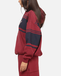 Carre Varsity Stripe Zip Hoodie Burgundy/Navy