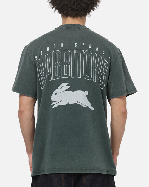 Bleacher Athletic South Sydney Rabbitohs NRL Attrition Washed T-Shirt Green