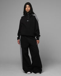 Loiter Hybrid Track Quarter Zip Black