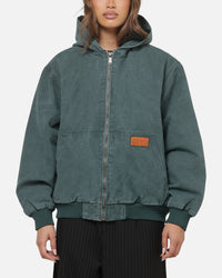 Carre Sherpa Lined Hoodie Forest Green
