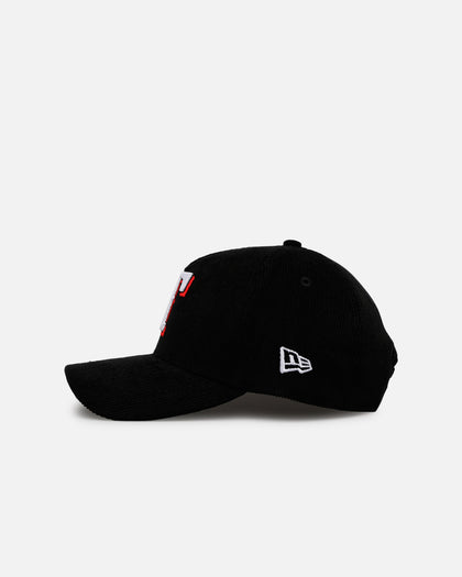 New Era Texas Rangers 'Black Cord' 9FORTY A-Frame Corduroy Snapback Black