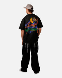 Culture Kings Chicago Blackhawks Vintage T-Shirt Black Acidwash