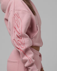 Loiter Women's In Script Zip Hoodie Orchid Pink