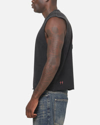 Saint Morta Saints Marked Cut Off Muscle T-Shirt Washed Black