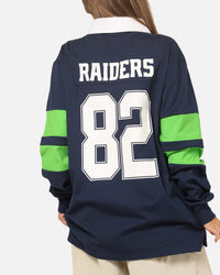 Bleacher Athletic Canberra Raiders NRL Legacy Rugby Polo Shirt Navy