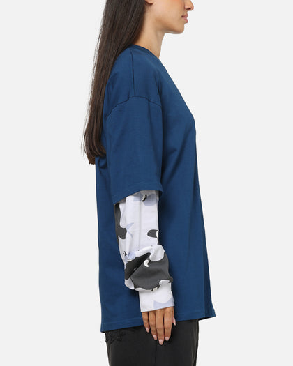 Carre Static Layered Long Sleeve T-Shirt Blue