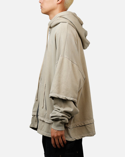 MNML Double Layer Zipper Sweater Washed Earth