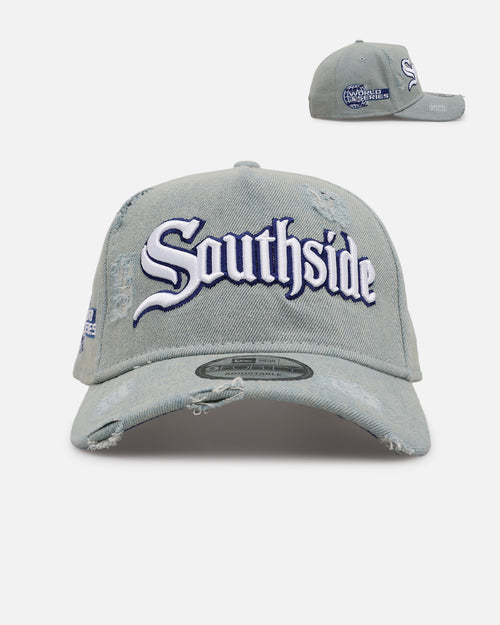 New Era Chicago White Sox 'Distressed Denim' 9FORTY A-Frame Snapback Light Wash Denim
