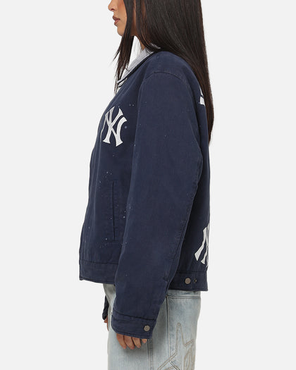 Majestic Athletic New York Yankees Paint Splat Carpenter Jacket Indigo