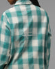 Loiter Hybrid Flannel Button Up Shirt Green-Plaid